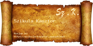 Szikula Kasztor névjegykártya